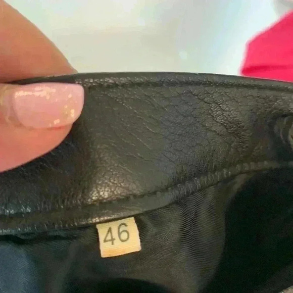 Beautiful  real vintage leather and suede midi skirt. Size 46 in European size - Picture 5 of 14